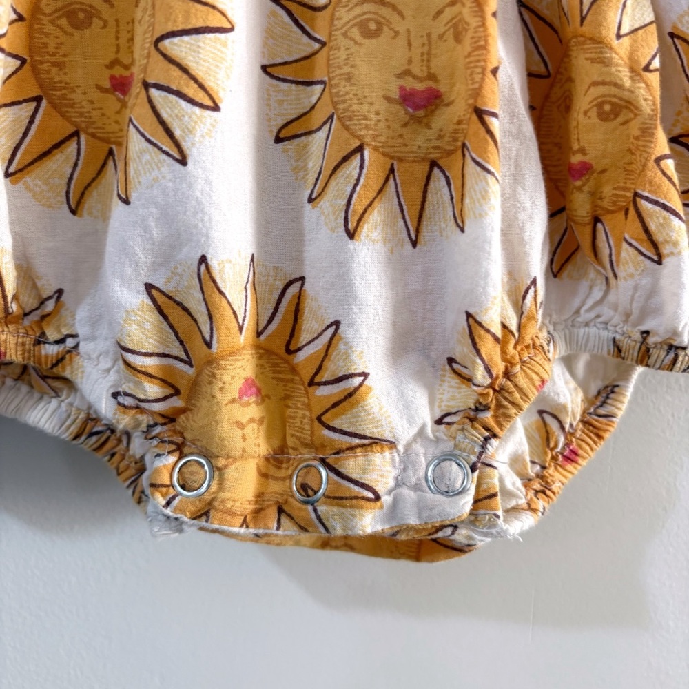 Pink Chicken Baby Romper 12–18M Sun Print Bubble Outfit 100% Cotton - Picture 4 of 6